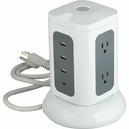 ALL-SOURCE 6-Outlet/3-USB 1800J White Surge Protector with 3 Ft. Cord LTS-6L-4U-C